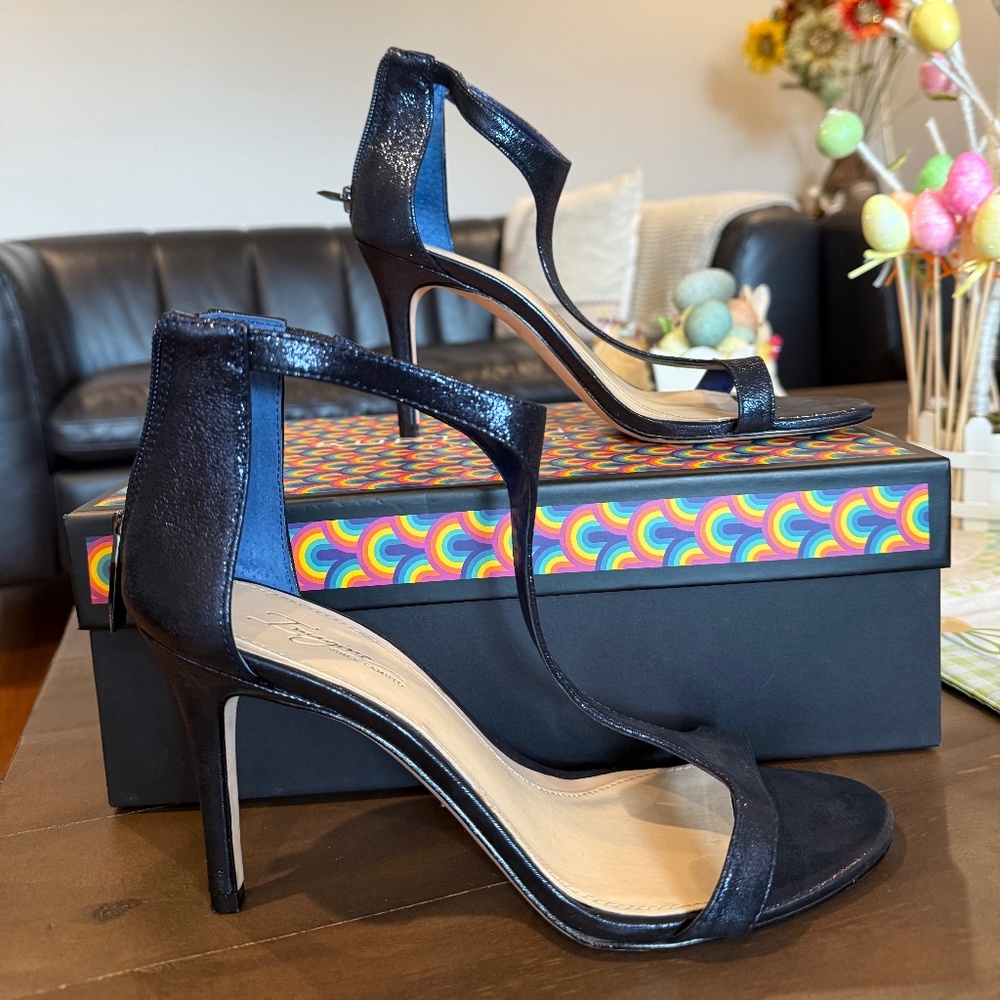 Vince Camuto Shimmery Navy Heels